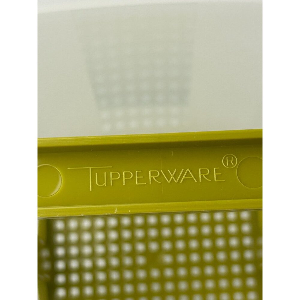 Vintage 70s Tupperware Pick-a-Deli Pickle Keeper Strainer Avacado Green Retro - Picture 11 of 13